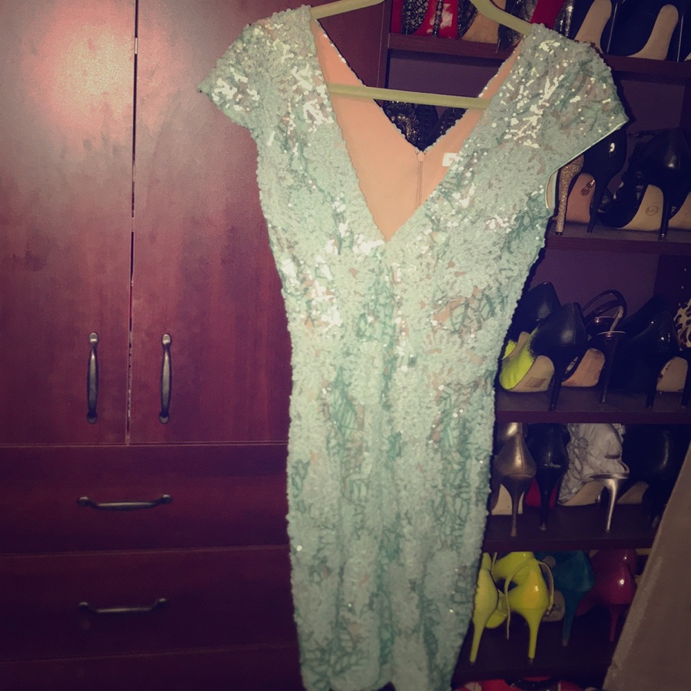 Dress the population sequin mini